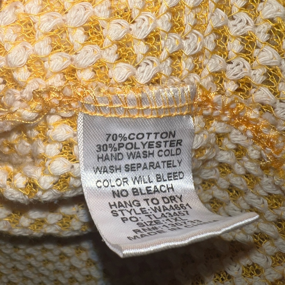 Umgee Yellow and White Knit Sweater - Picture 6 of 7